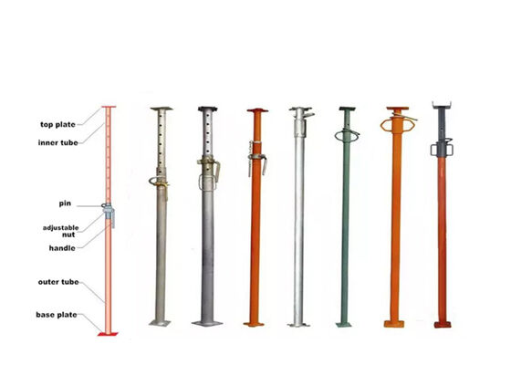 Adjustable Height Scaffolding Steel Props Powder Coated Finish Heavy Duty